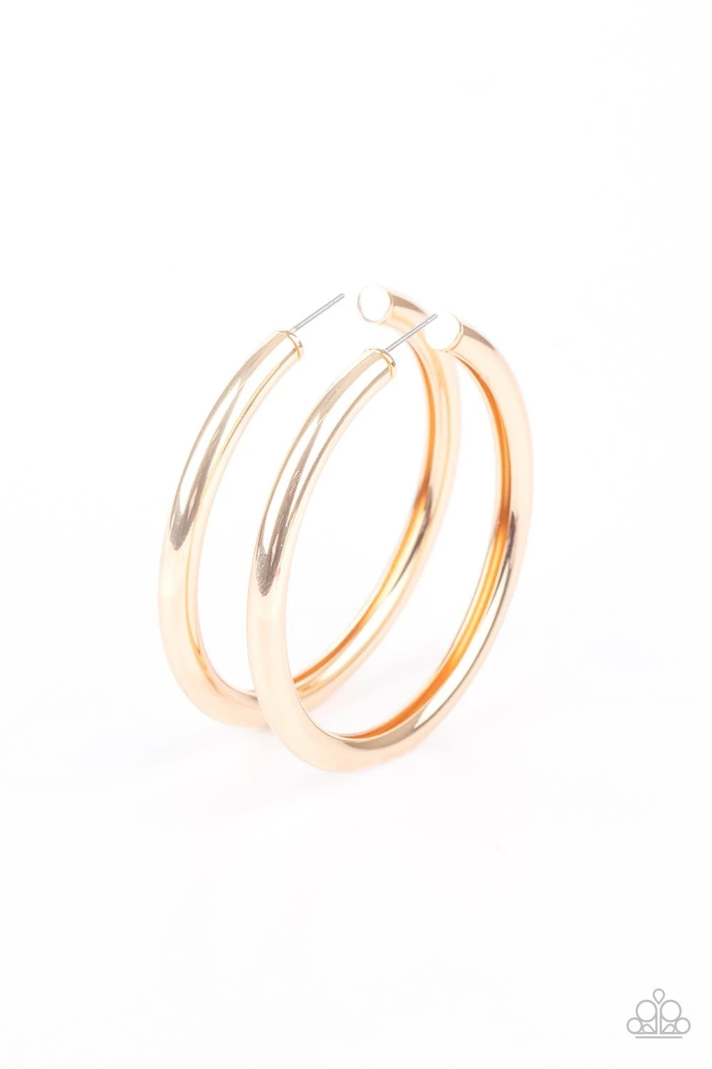 Curve Ball Gold Earrings