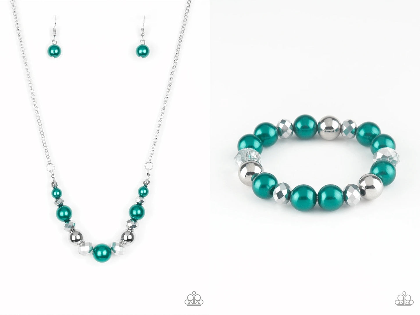 The Big-Leaguer Green Necklace and Bracelet- Paparazzi Accessories