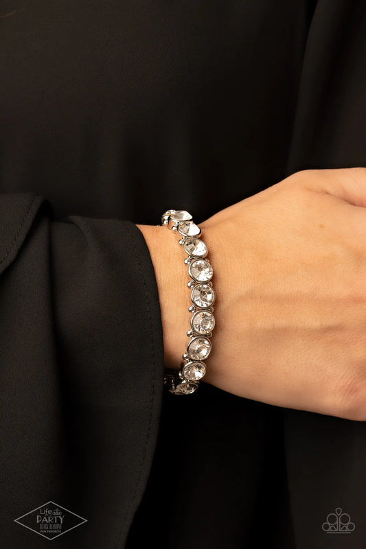 Sugar-Coated Sparkle - White Bracelet - Life of the Party