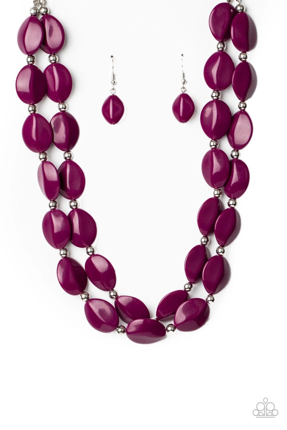 Two-Story Stunner Purple Necklace -