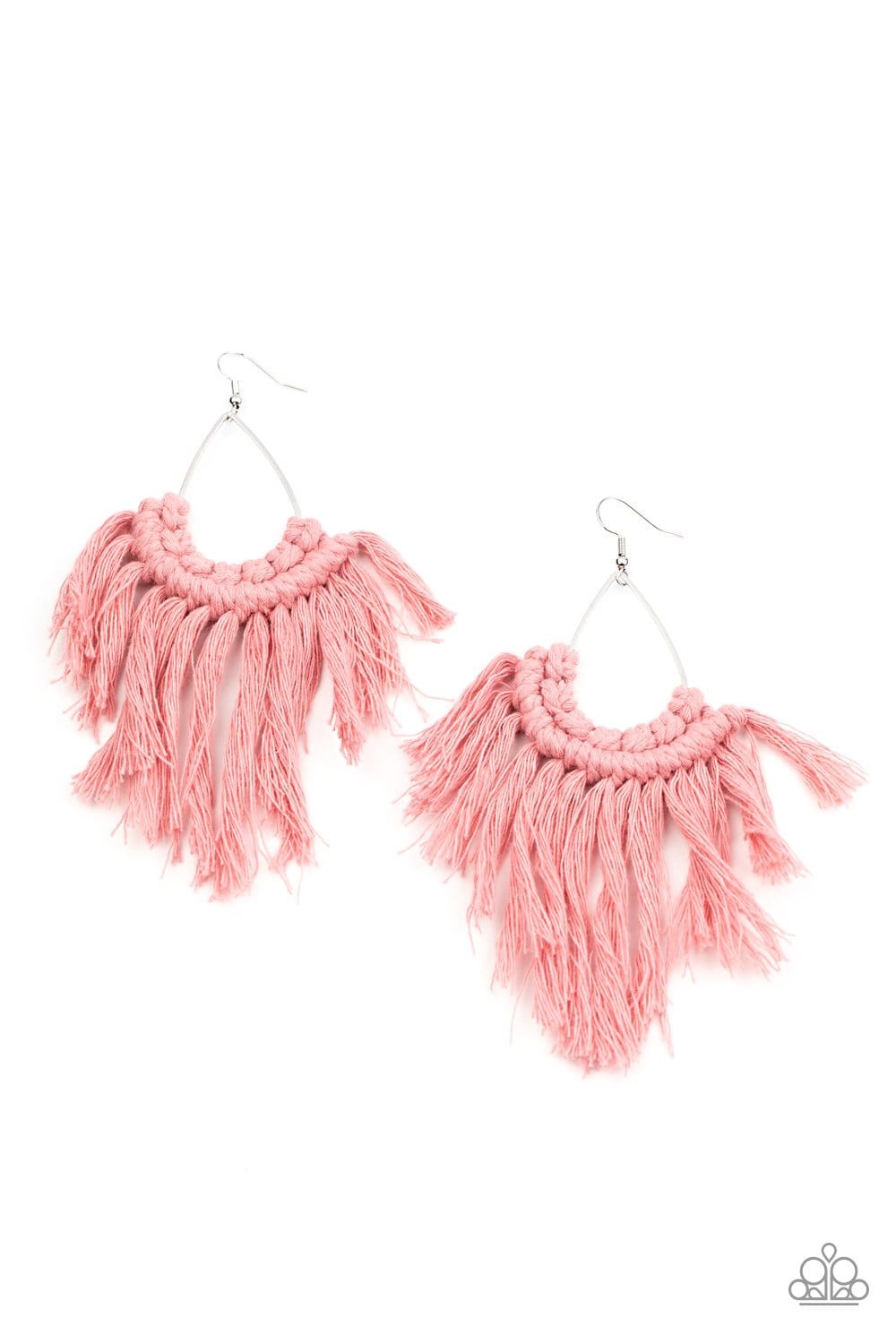 Paparazzi Accessories: Wanna Piece Of MACRAME? - Pink/Rose Fringe Earrings