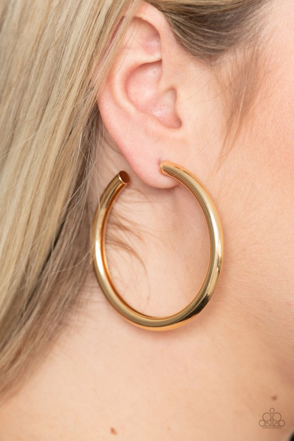 Curve Ball Gold Earrings