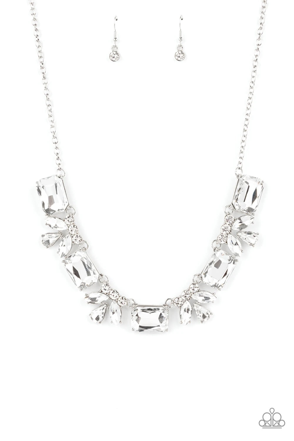 PAPARAZZI - LONG LIVE SPARKLE - WHITE NECKLACE - EMP 2021 EXCLUSIVE