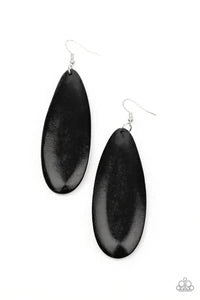 Paparazzi Accessories: Tropical Ferry - Black Wooden Earrings